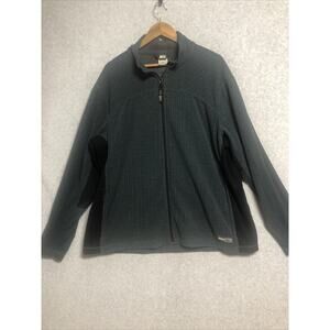 REI Jacket Men’s Full Zip Gray Black Fleece 2XL Made In USA Lightweight Outdoor